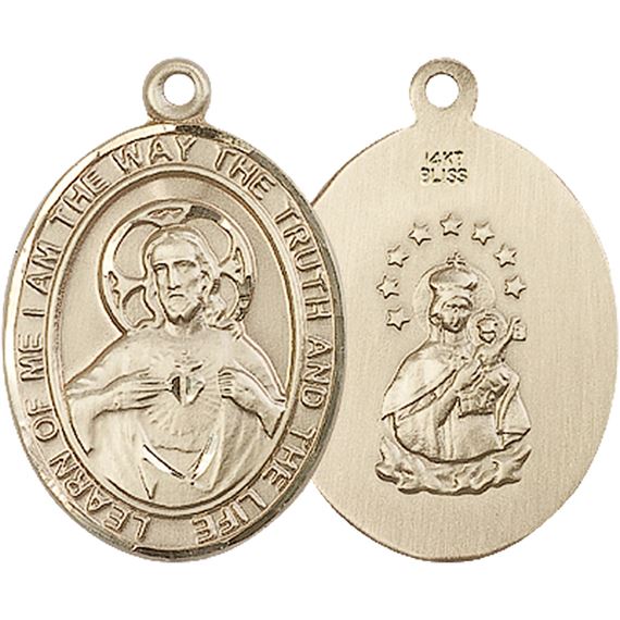 14KT GOLD SCAPULAR MEDAL - 1" x 3/4"