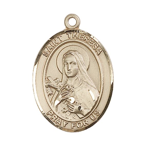 14KT GOLD ST THERESA MEDAL - 1" x 3/4"