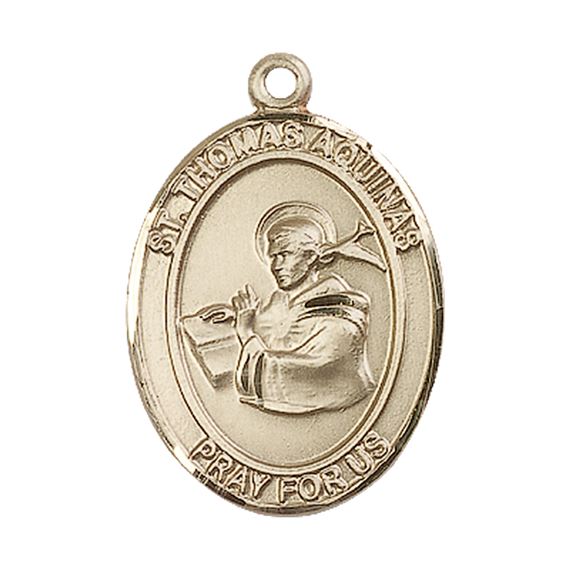 14KT GOLD ST THOMAS AQUINAS MEDAL - 1" x 3/4"