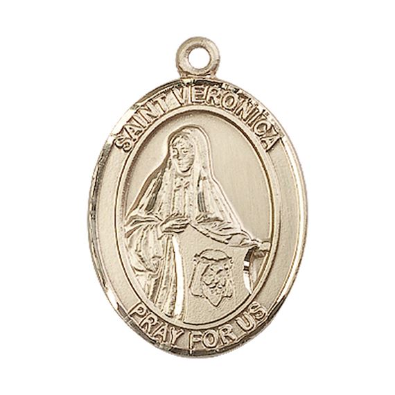 14KT GOLD ST VERONICA MEDAL - 1" x 3/4"