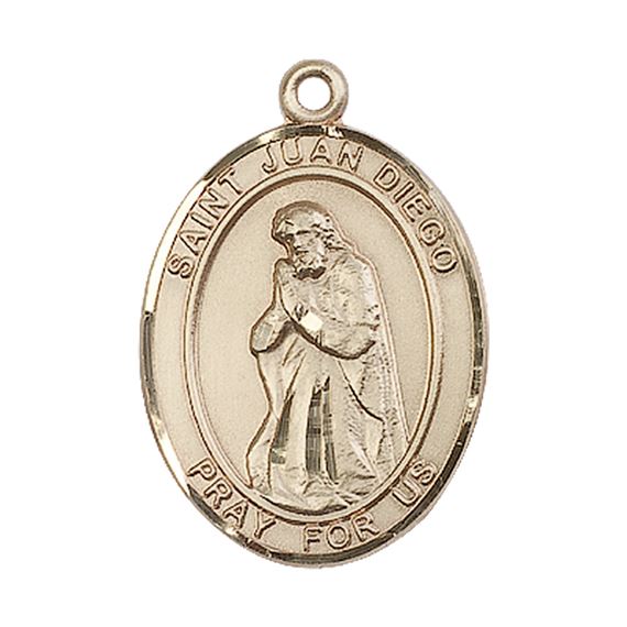 14KT GOLD ST JUAN DIEGO MEDAL - 1" x 3/4"