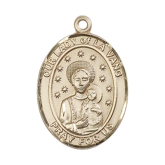 14KT GOLD OUR LADY OF LA VANG MEDAL - 1" x 3/4"