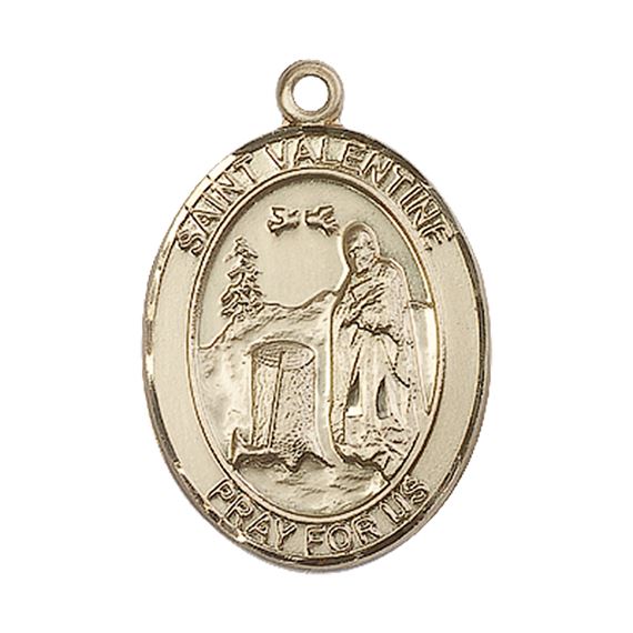14KT GOLD ST VALENTINE OF ROME MEDAL - 1" x 3/4"