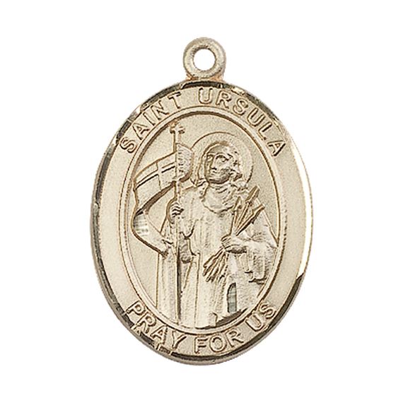 14KT GOLD ST URSULA MEDAL - 1" x 3/4"