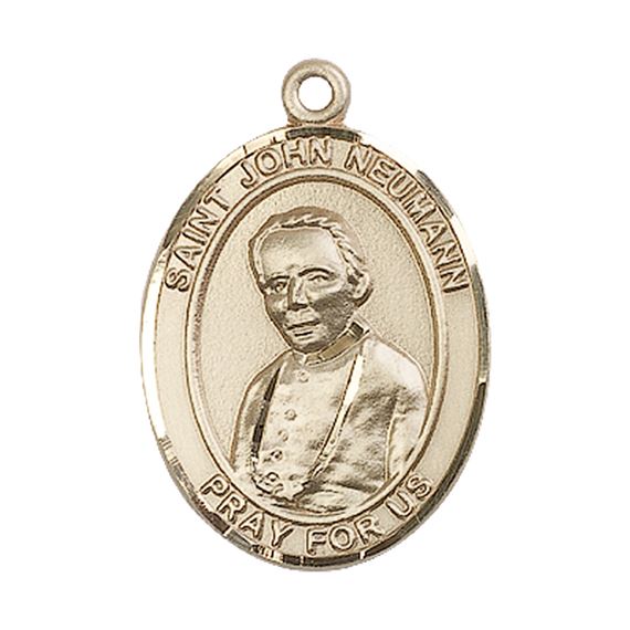 14KT GOLD ST JOHN NEUMANN MEDAL - 1" x 3/4"