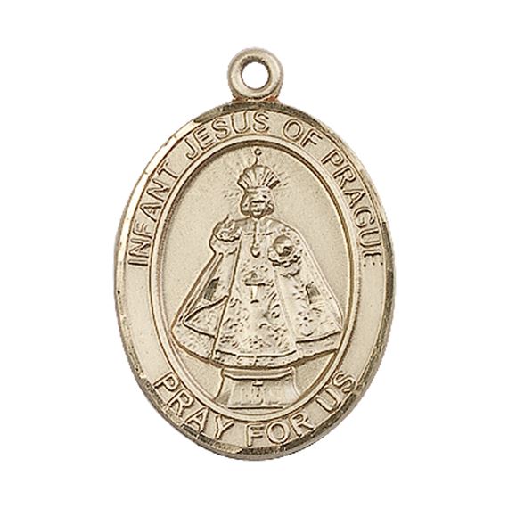 14KT GOLD INFANT OF PRAGUE MEDAL - 1" x 3/4"