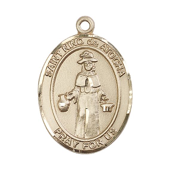 14KT GOLD ST NINO DE ATOCHA MEDAL - 1" x 3/4"