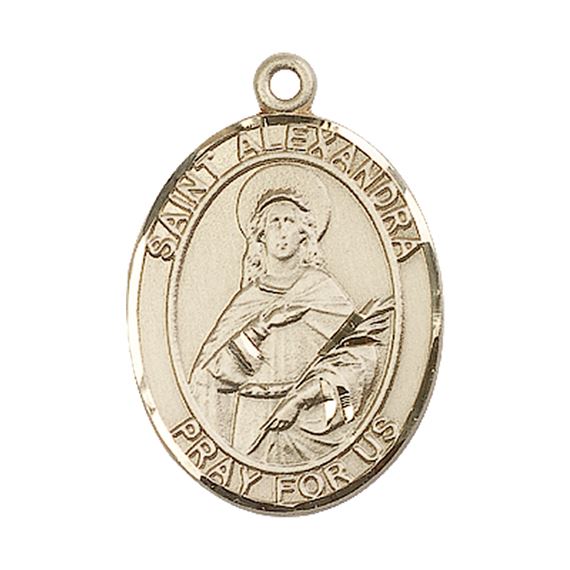 14KT GOLD ST ALEXANDRA MEDAL - 1" x 3/4"