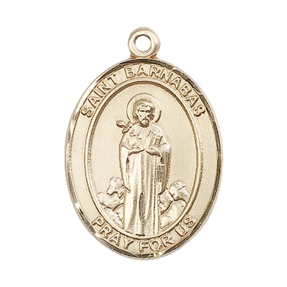 14KT GOLD ST BARNABAS MEDAL - 1" x 3/4"