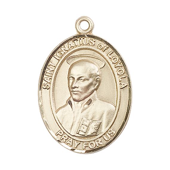 14KT GOLD ST IGNATIUS OF LOYOLA MEDAL - 1" x 3/4"