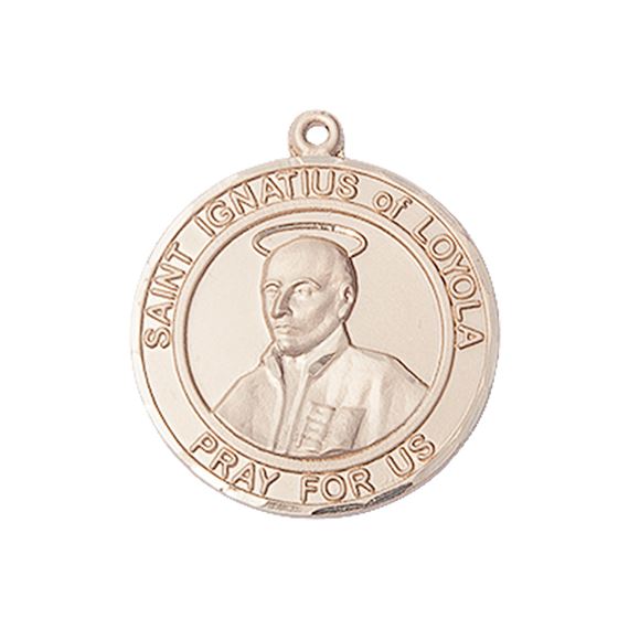 14KT GOLD ST IGNATIUS OF LOYOLA MEDAL - 1" x 7/8"