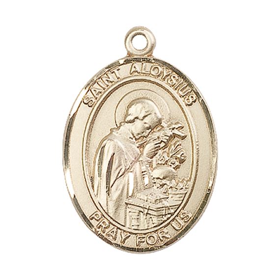 14KT GOLD ST ALOYSIUS GONZAGA MEDAL - 1" x 3/4"