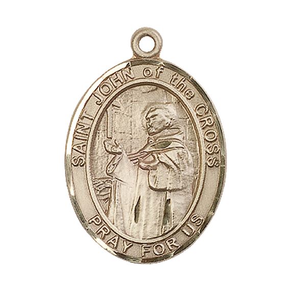 14KT GOLD ST JOHN OF THE CROSS MEDAL - 1" x 3/4"