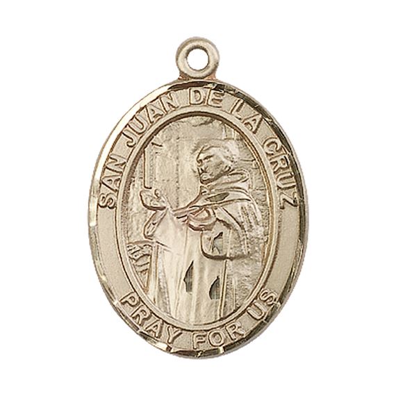 14KT GOLD SAN JUAN DE LA CRUZ MEDAL - 1" x 3/4"