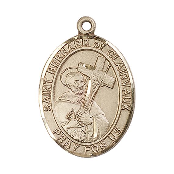 14KT GOLD ST BERNARD OF CLAIRVAUX MEDAL - 1" x 3/4"