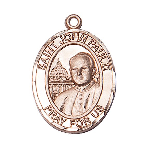 14KT GOLD ST JOHN PAUL II MEDAL - 1" x 3/4"