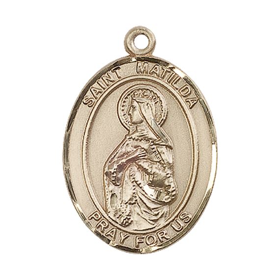 14KT GOLD ST MATILDA MEDAL - 1" x 3/4"