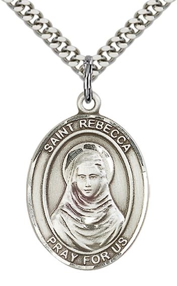 STERLING SILVER ST REBECCA PENDANT WITH CHAIN - 1" x 3/4"