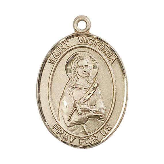14KT GOLD ST VICTORIA MEDAL - 1" x 3/4"