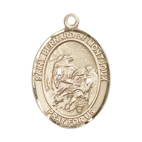 14KT GOLD ST BERNARD OF MONTJOUX MEDAL - 1" x 3/4"