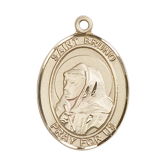 14KT GOLD ST BRUNO MEDAL - 1" x 3/4"