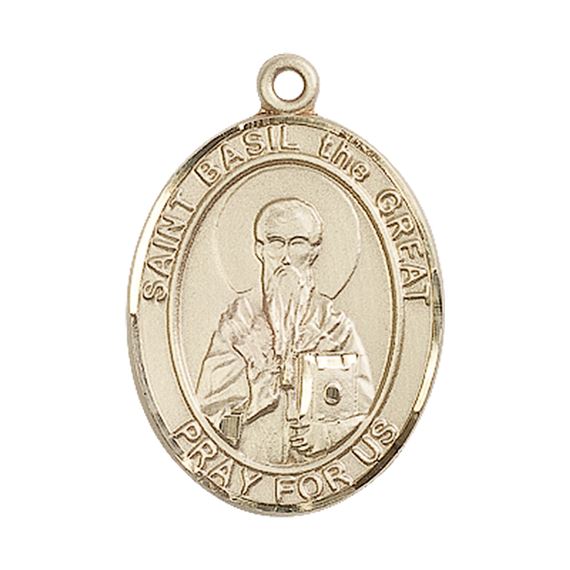 14KT GOLD ST BASIL THE GREAT MEDAL - 1" x 3/4"