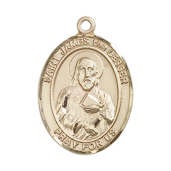 14KT GOLD ST JAMES THE LESSER MEDAL - 1" x 3/4"