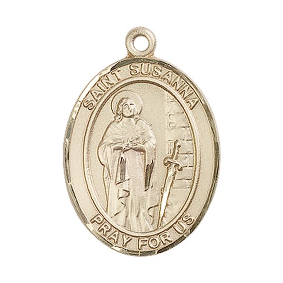 14KT GOLD ST SUSANNA MEDAL - 1" x 3/4"