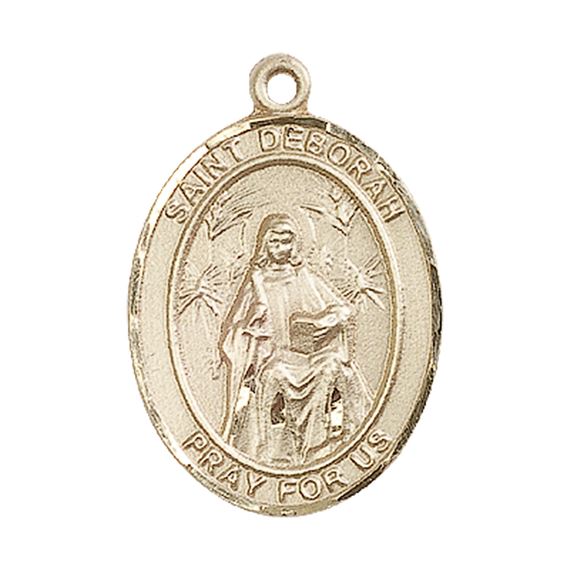 14KT GOLD ST DEBORAH MEDAL - 1" x 3/4"