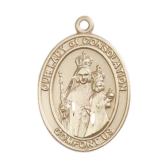 14KT GOLD OUR LADY OF CONSOLATION MEDAL - 1" x 3/4"