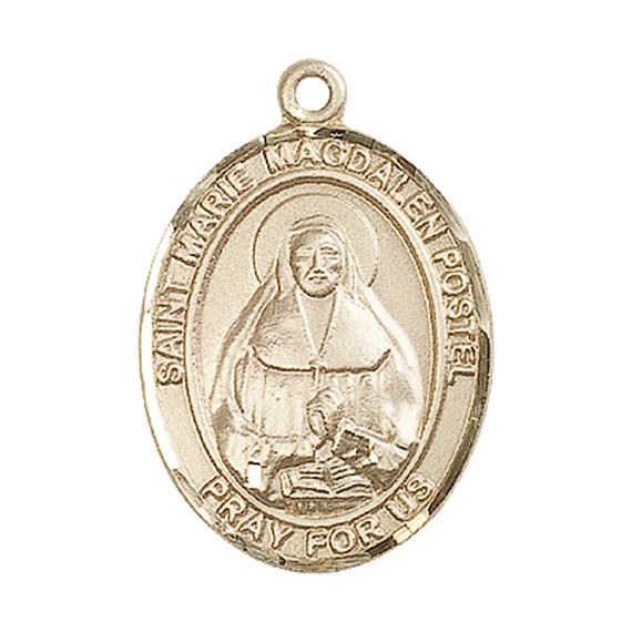 14KT GOLD MARIE MAGDALEN POSTEL MEDAL - 1" x 3/4"