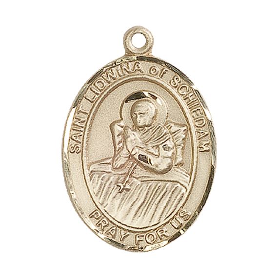 14KT GOLD ST LIDWINA OF SCHIEDAM MEDAL - 1" x 3/4"
