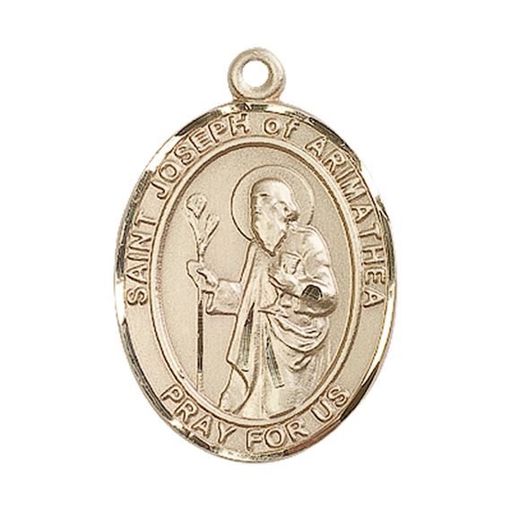 14KT GOLD ST JOSEPH OF ARIMATHEA MEDAL - 1" x 3/4"