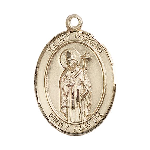 14KT GOLD ST RONAN MEDAL - 1" x 3/4"