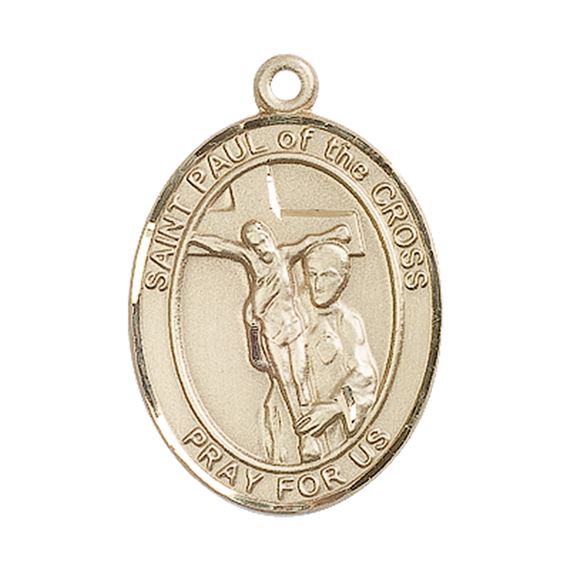 14KT GOLD ST PAUL OF THE CROSS MEDAL - 1" x 3/4"