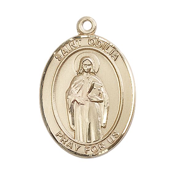 14KT GOLD ST ODILIA MEDAL - 1" x 3/4"