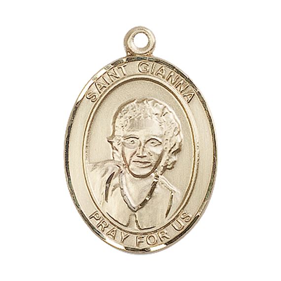 14KT GOLD ST GIANNA MEDAL - 1" x 3/4"