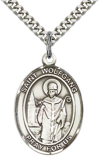 STERLING SILVER ST WOLFGANG PENDANT WITH CHAIN - 1" x 3/4"