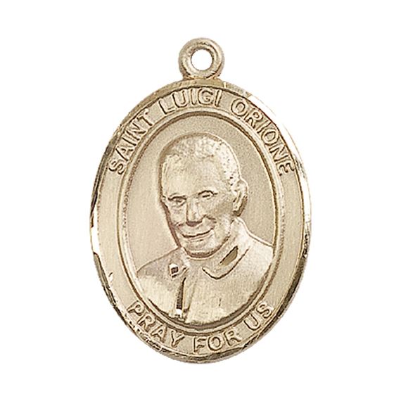 14KT GOLD ST LUIGI ORIONE MEDAL - 1" x 3/4"