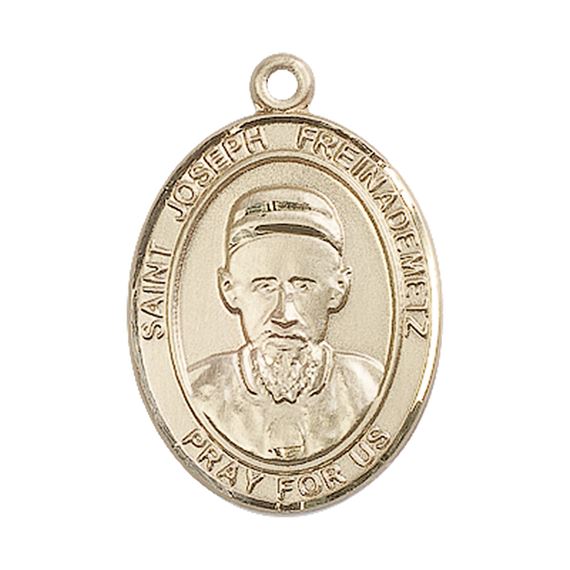 14KT GOLD ST JOSEPH FREINADEMETZ MEDAL - 1" x 3/4"
