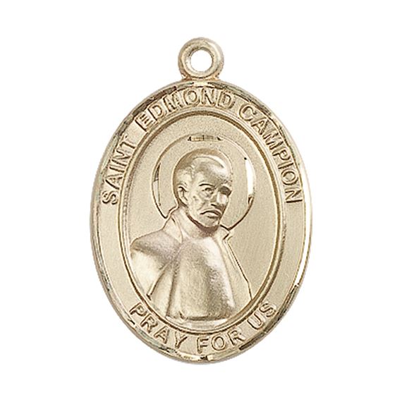 14KT GOLD ST EDMUND CAMPION MEDAL - 1" x 3/4"