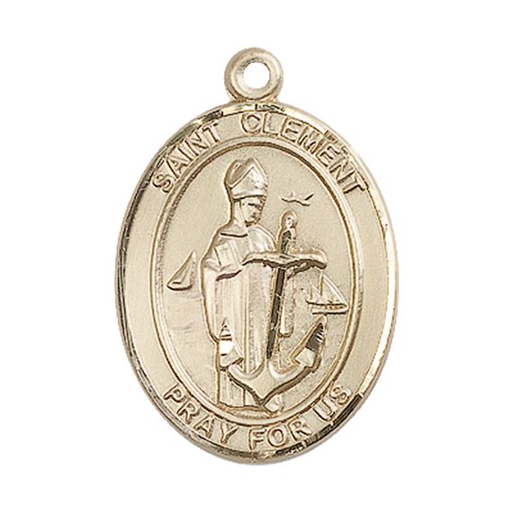 14KT GOLD ST CLEMENT MEDAL - 1" x 3/4"