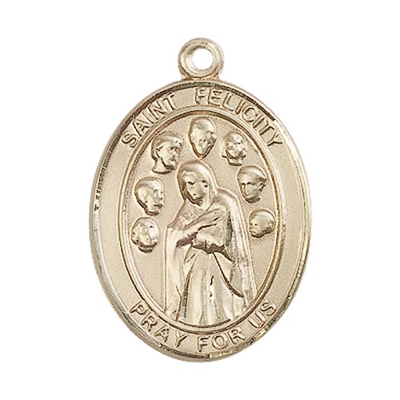 14KT GOLD ST FELICITY MEDAL - 1" x 3/4"