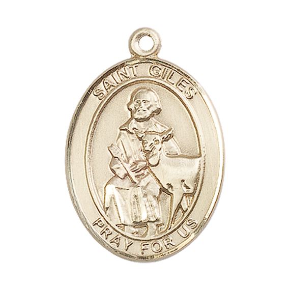 14KT GOLD ST GILES MEDAL - 1" x 3/4"