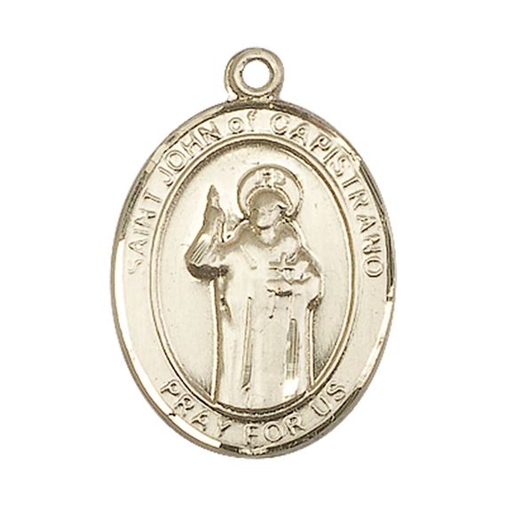14KT GOLD ST JOHN OF CAPISTRANO MEDAL - 1" x 3/4"