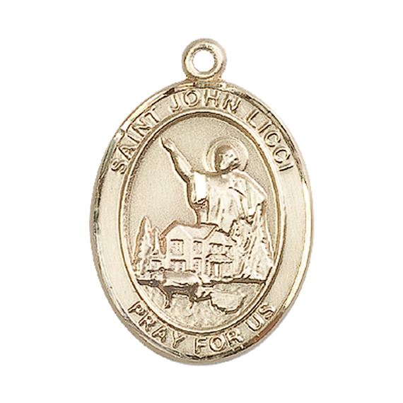 14KT GOLD ST JOHN LICCI MEDAL - 1" x 3/4"