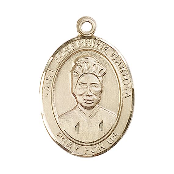 14KT GOLD ST JOSEPHINE BAKHITA MEDAL - 1" x 3/4"