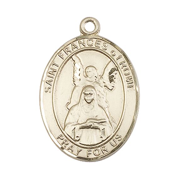 14KT GOLD ST FRANCES OF ROME MEDAL - 1" x 3/4"