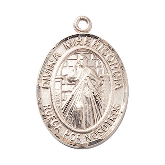 14KT GOLD DIVINA MISERICORDIA MEDAL - 1" x 3/4"