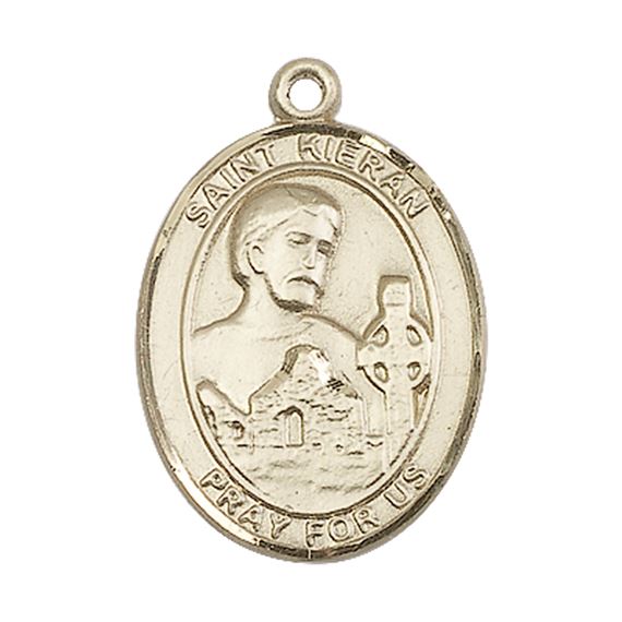 14KT GOLD ST KIERAN MEDAL - 1" x 3/4"